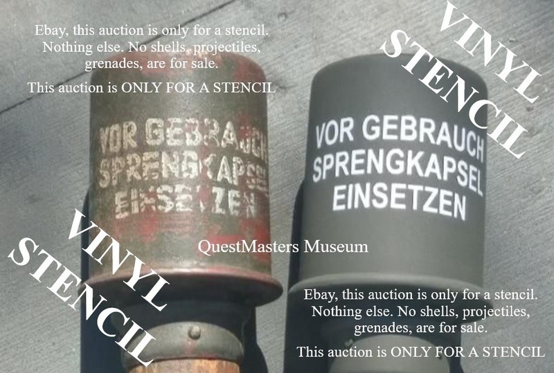 German WWII M1924 Stick Grenade VINYL STENCIL, - Stencil 040