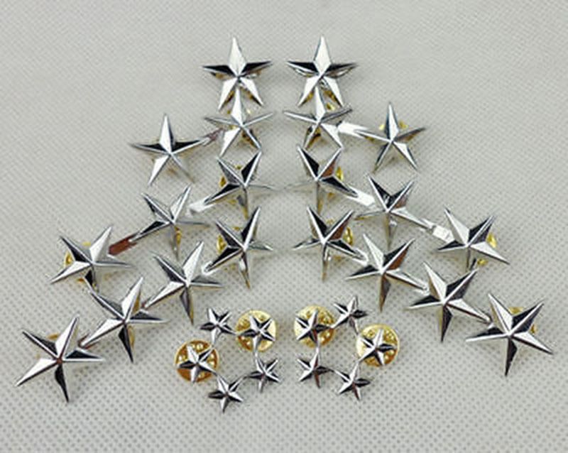 A Set WW2 US Military Army Air Force Stars General Rank Badge Pin Insignia gallery