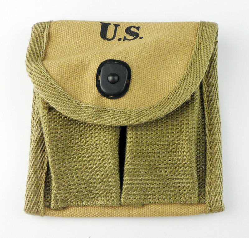 WWII U.S. Army M1 Ammo Pouch Canvas Metal Clasp Bag