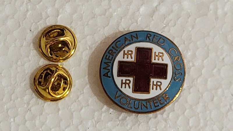 Repro WW2 US American Red Cross ARC Volunteer Pin HR Hospital Clutch Back