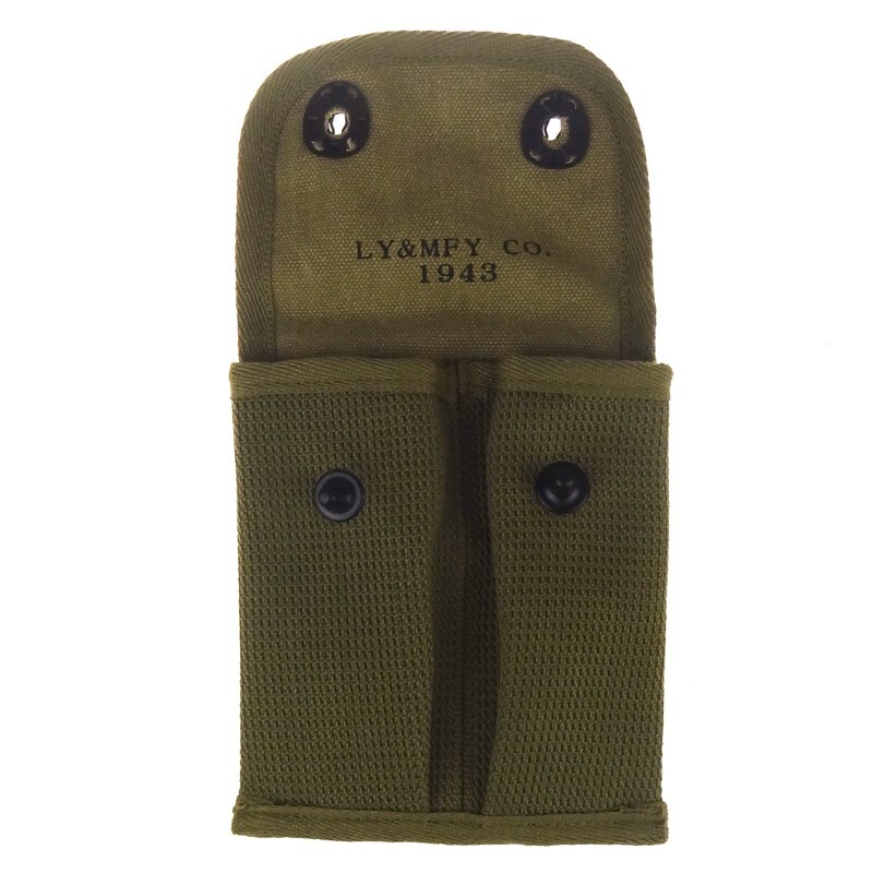 WW2 U.S. 1911 Pistol Double Magazine Canvas Pouch Ammo Pocket Bag Case gallery