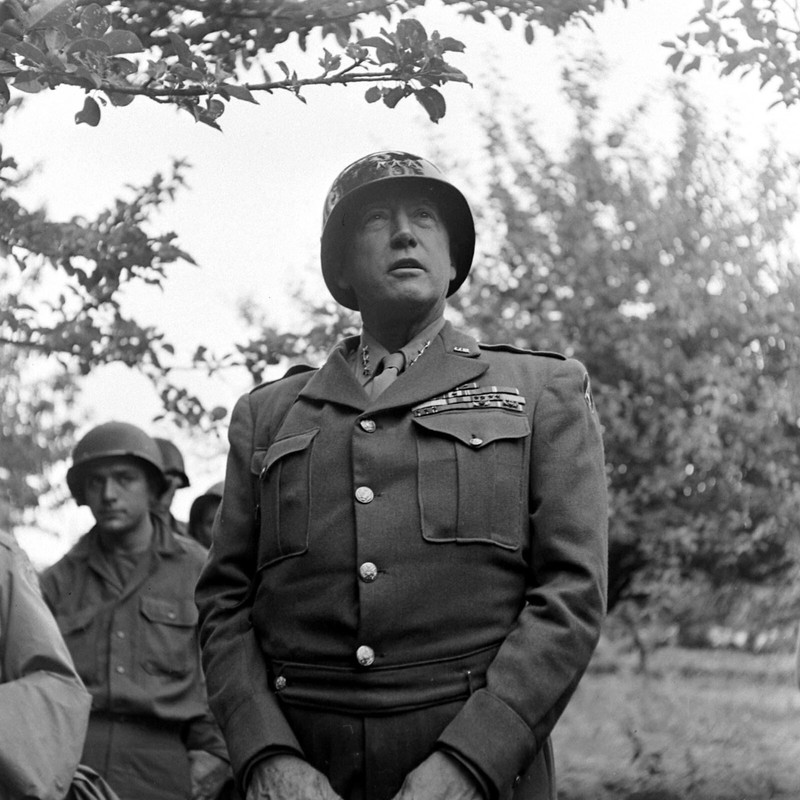 WW2 WWII Photo World War Two / US Army General George S. Patton in France 1944