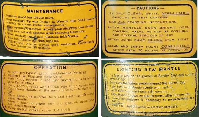 Stickers lantern Coleman 220 / 228 - WW2 (REPRO) - gallery