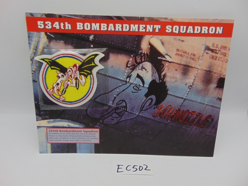 Willabee & Ward Emblems Of Air War WWII Patch 534Th Bombardment Squadron + Card