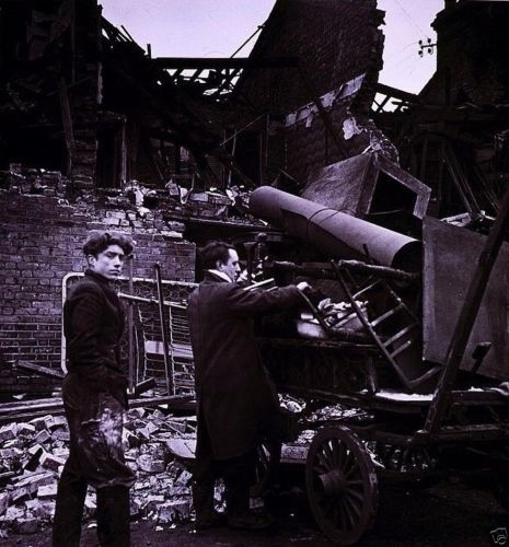 Men Wagon Ruins Battersea England Jan 1945 V-2 New WW2 World War II 8×10 Photo