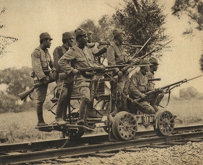 Japanese Army Soldiers Arisaka Type 38 Rifles 8"x 10" World War II WW2 Photo 445