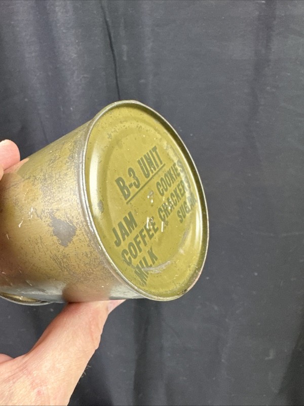 Post WWII 1952 Korean War Type US Army Ration B3 Unit Jam Coffee Milk Cookies gallery