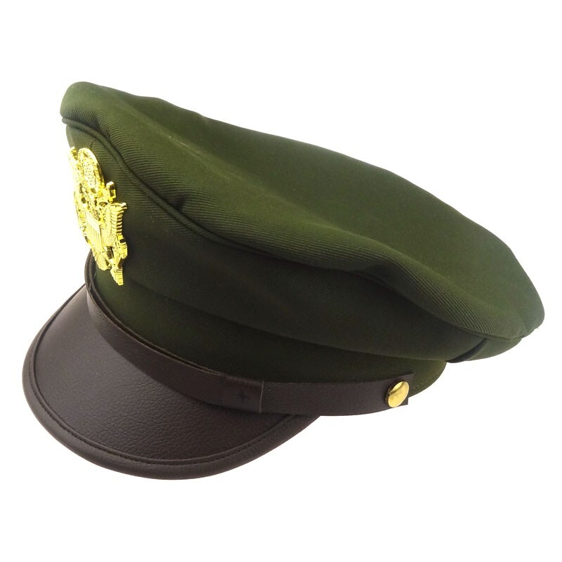 WW2 US Army Air Corps Officer Crusher Hat Military Cap With Golden Eagle Badge L gallery