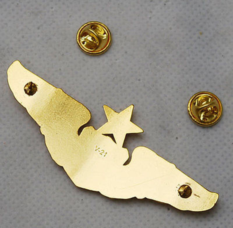 USAF US Air Force Senior Aviator Metal Wings Badge Pin Insignia Color Gold gallery