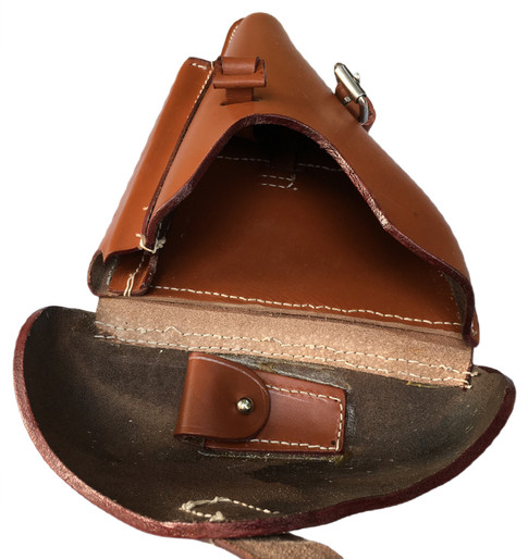 WWII GERMAN LUGER P08 Hardshell Brown LEATHER HOLSTER gallery