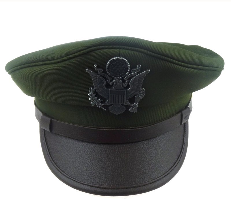 WW2 US Army Air Corps Officer Crusher Hat Military Cap With Golden Eagle Badge L