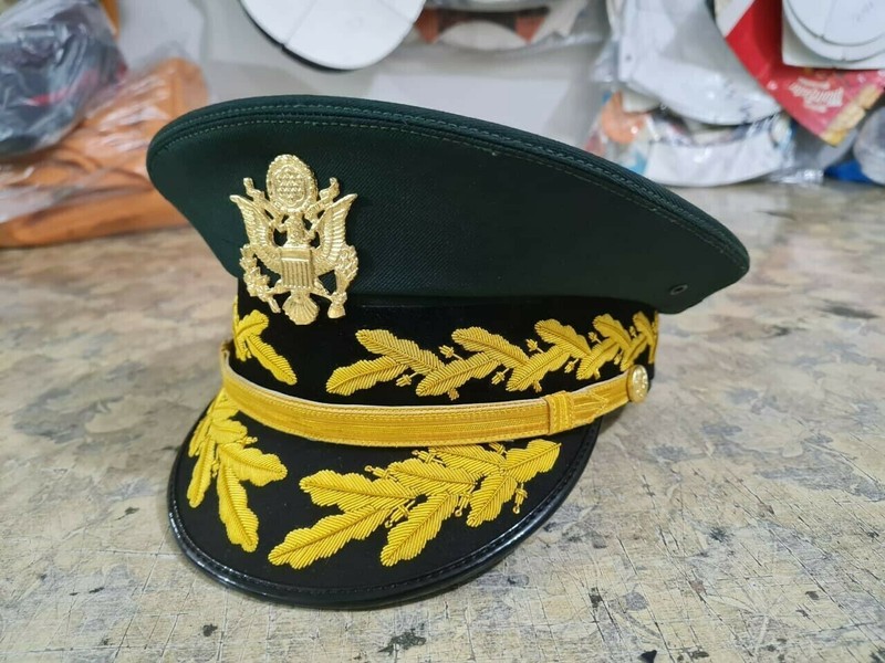 WWII WW2 Replica Boxed U.S. Army Model 1902 General's Full Dress Visor Cap Hats gallery