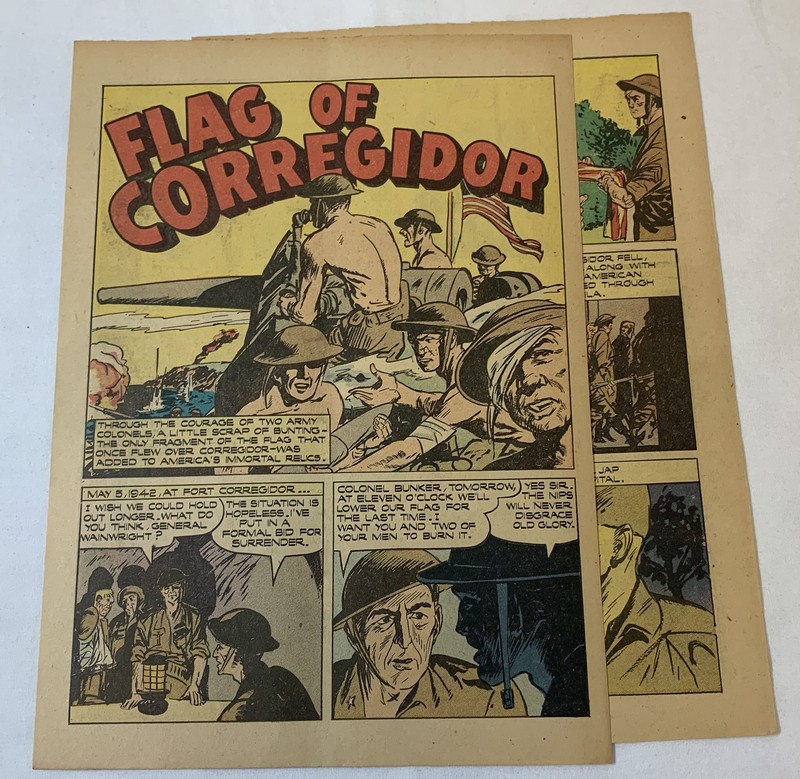 1946 cartoon story ~ FLAG OF CORREGIDOR ~ WWII ~ Paul Bunker, Delbert Ausmus