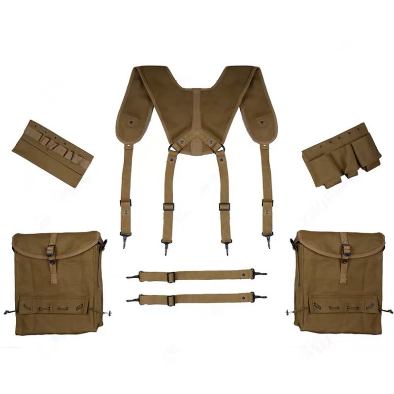 WW2 US Army Combat Individual Medic Equipment Field Kit Suspenders Cantles Set