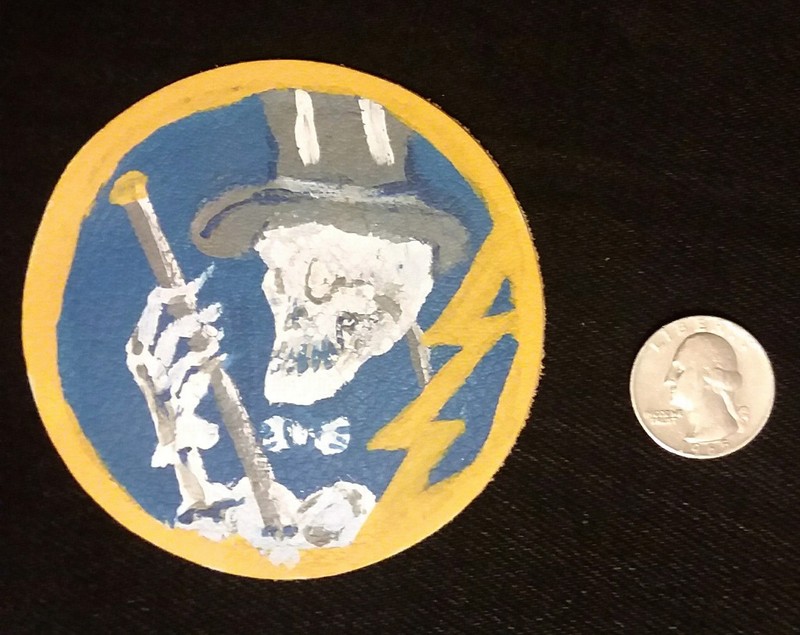 Leather Hand Painted 95th FIGHTER SQUADRON Repro Folk Art Leather Patch