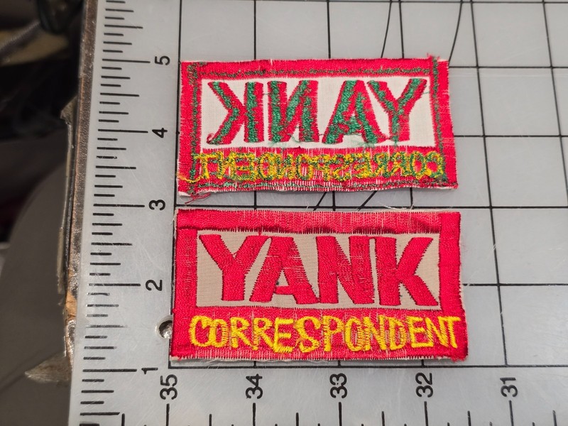 Reproduction WW2 US Army YANK Magazine Correspondent Patch 4406