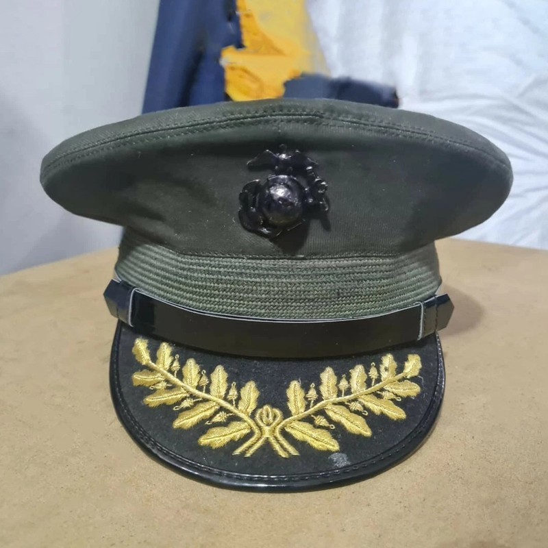 USMC US Marine Corps Green Visor Hat Cap Cover Size