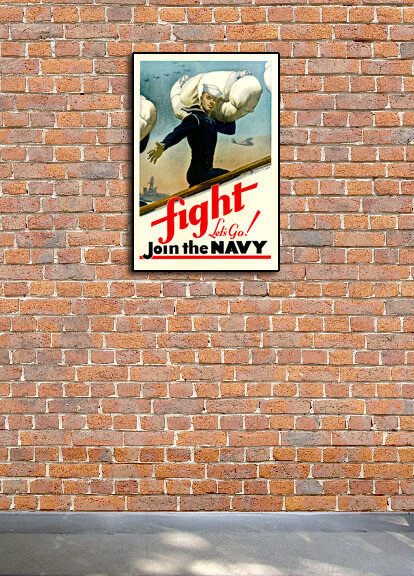 Fight! Join the Navy! - 1940s Vintage Style World War II Navy Poster - 16x24 gallery