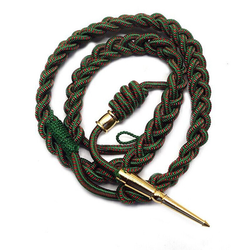 U.S. MARINE CORPS DRESS AIGUILLETTE GREEN RED BRAIDED CORD SHOULDER ROPE