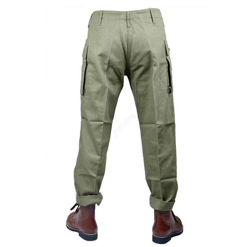 WW2 MILITARY ARMY GREEN HBT FIELD PANTS TROUSERS(NO SHOES). gallery