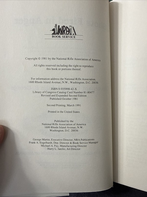 Shots Fired In Anger by Lt Col. John George NRA 1991 2nd Ed Rev & Expand HC DJ gallery