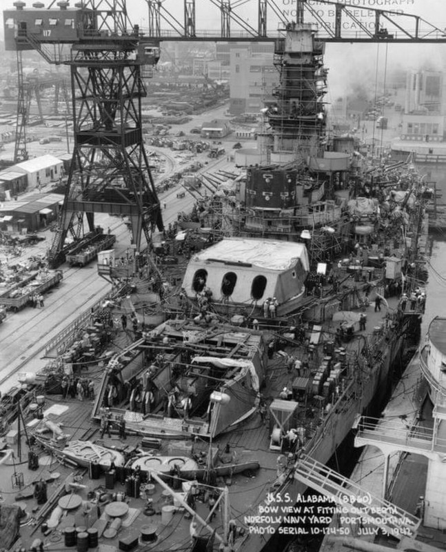 WW2 WWII Photo World War Two / USS Alabama BB-60 Norfolk July 1942 US Navy