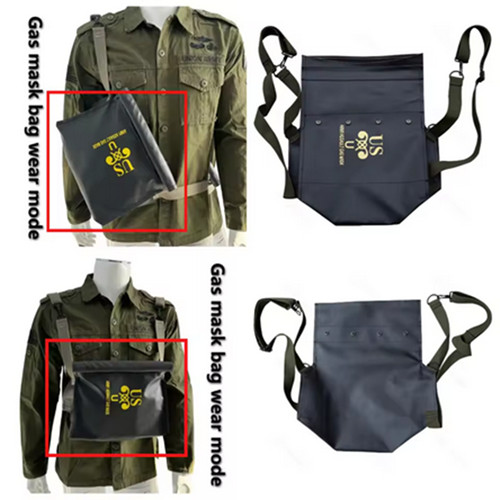 Gas Mask Bag American PU, Outdoor Sports Bag, Men's Backpack, Storage Bag