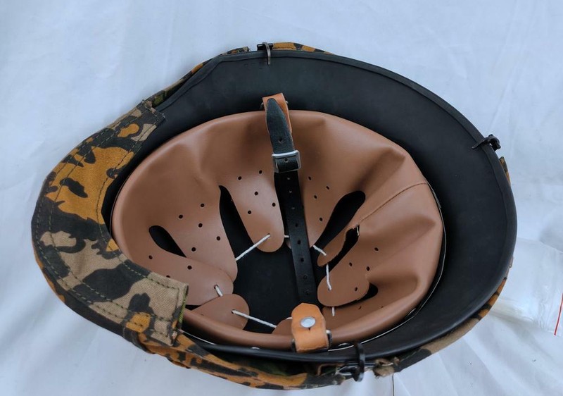 WWII WW2 GERMAN ARMY M35 REVERSIBLE HELMET COVER SPRING FALL OAK CAMO CAMOUFLAGE gallery