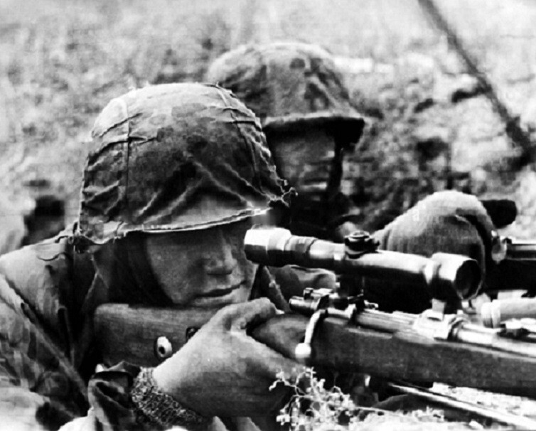 German Snipers with Mauser Rifle on the Eastern Front 8″x 10″ WWII WW2 Photo 283