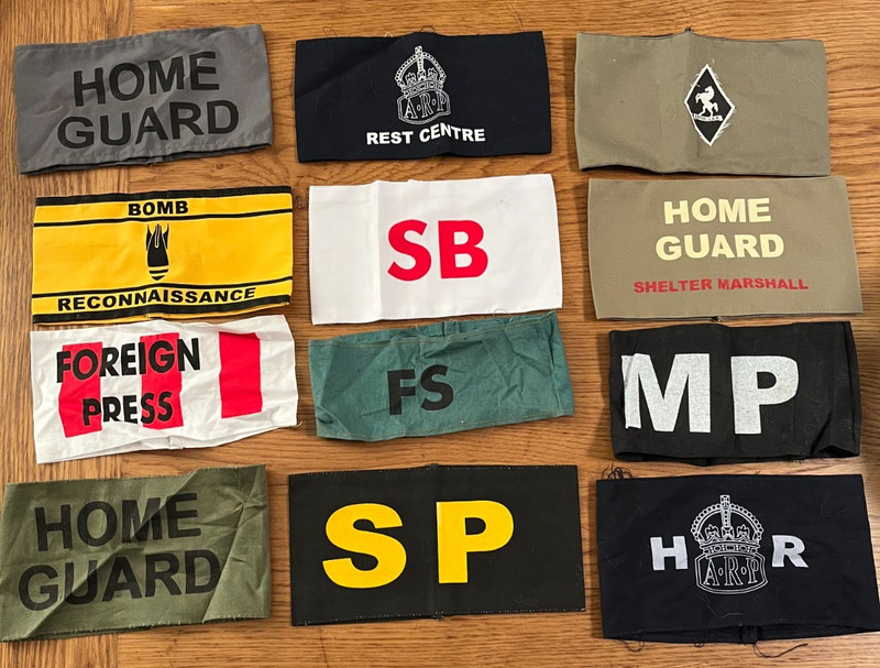 12 x WW2 BRITISH ARMY & USA ARMBANDS JOB LOT gallery