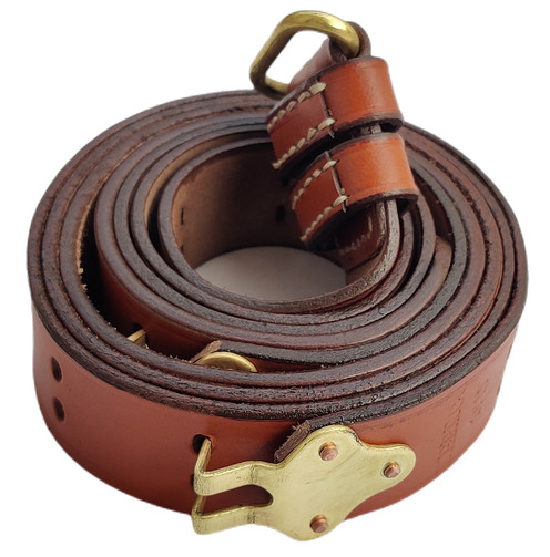Reproduction U.S. Springfield Rifle WWI 1907 Pattern Leather Sling Copper Brown