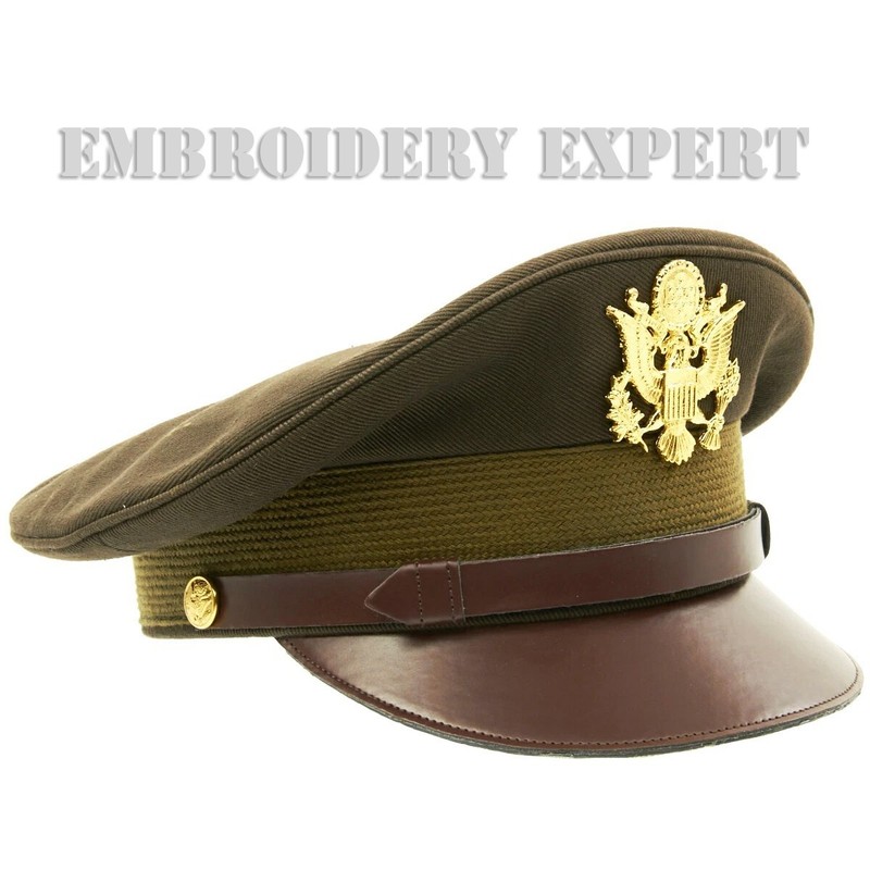 U.S. WWII Officer Visor Crush Cap OD Green Cap - US Army Aircorps Military Cap gallery