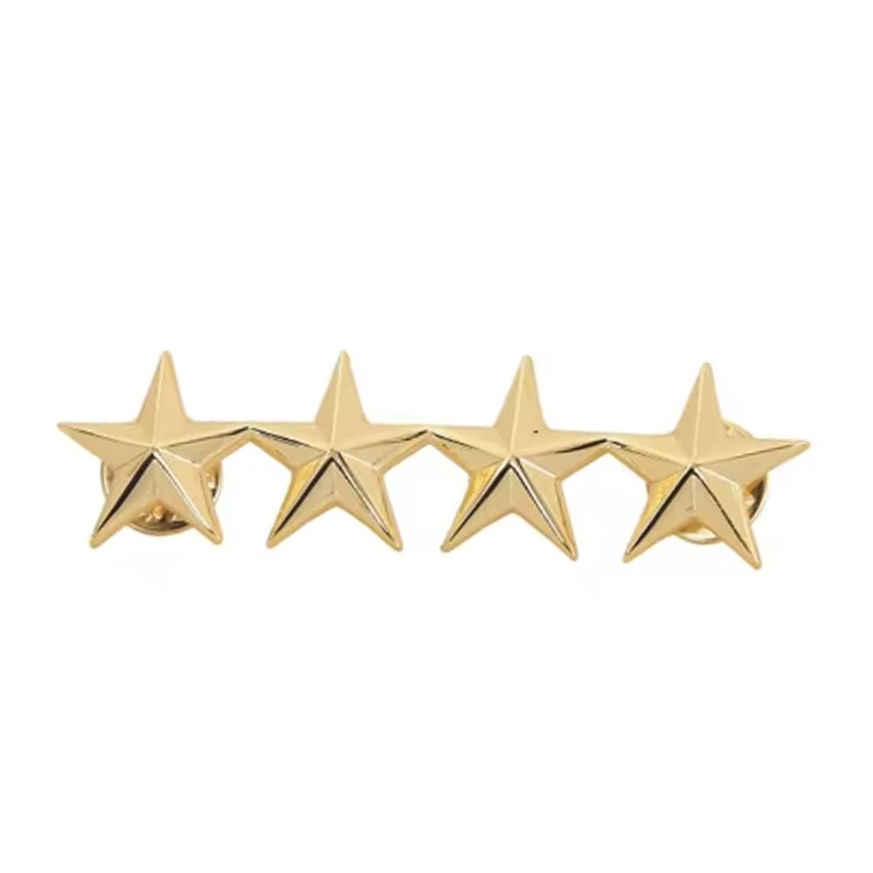 2Pcs WWII WW2 US Army Officer 4 Stars General Rank Badges Pin Gold - New gallery