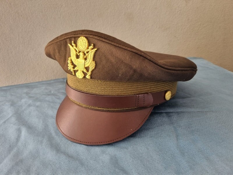 WW2 USAAF US ARMY OFFICERS UNIFORM VISOR HAT CRUSHER STYLE CAP all size gallery
