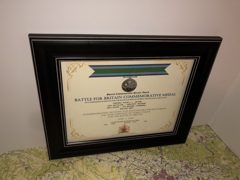 SCSA - BATTLE FOR BRITAIN COMMEMORATIVE CERTIFICATE ~ Type 1 gallery