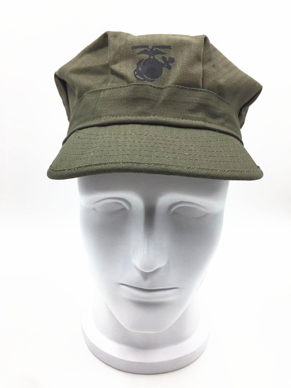 WW2 US HBT USMC PACIFIC CAMOUFLAGE ARMY GREEN MARINE CORPS CAP HAT