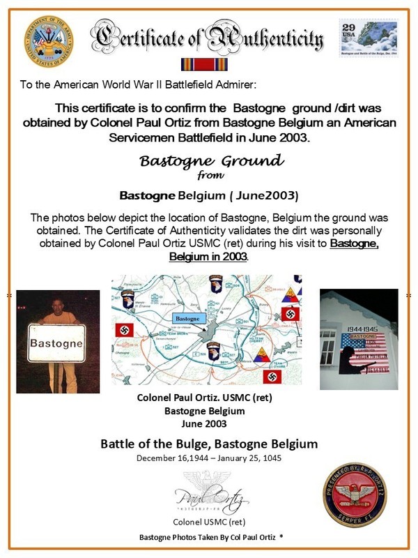General George Patton, Bastogne Dirt, Stamps, double matted 12x16 NEW COA includ gallery