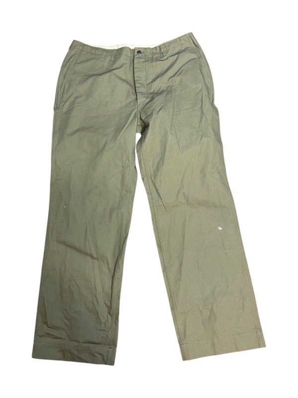 At The Front Reproduction WW2 U.S. Army Herringbone Light Green Pants – Size 40