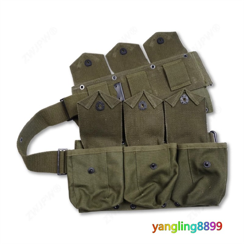WWII US Army B.A.R. 6 Bags Army Uniform Accessory Money Belt Waist Packs Green gallery
