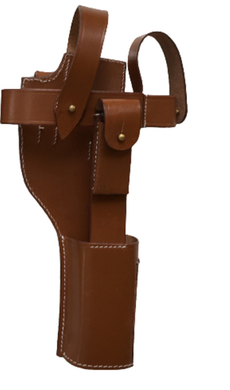 German WWI Mauser C-96 Broomhandle Holster Rig-Dark Tan