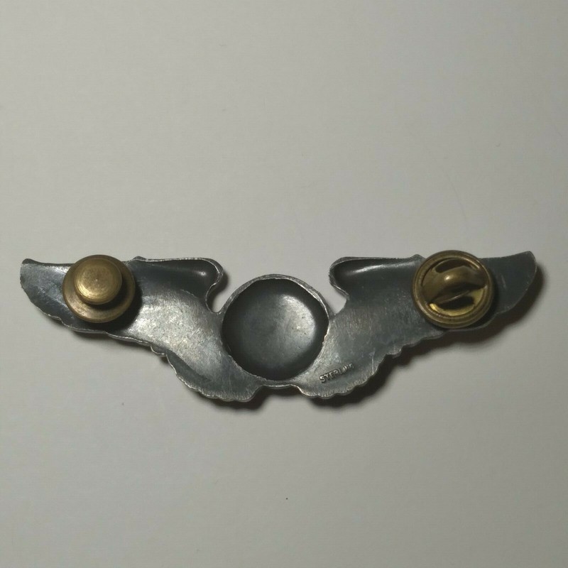 STERLING USAAF WW2 ARMY AIRFORCE CORPS AIR CREW EAGLE SHIELD INSIGNIA BADGE gallery