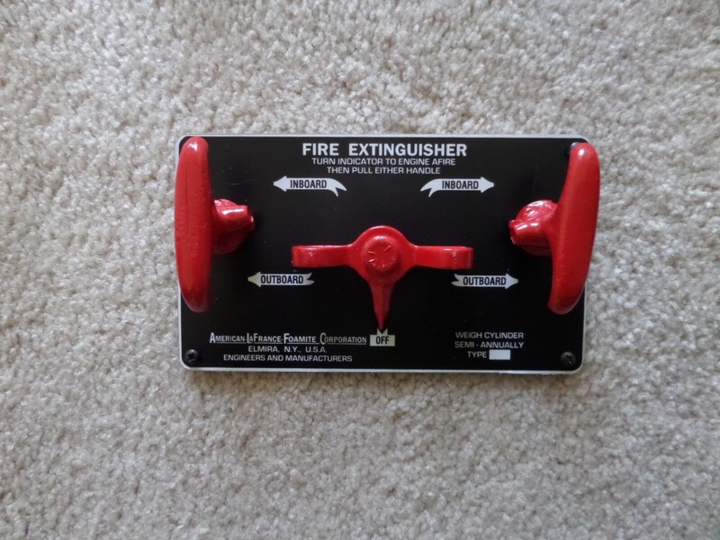 WWII B-17 MUSEUM QUALITY REPRODUCTION FIRE EXTINGUISHER CONTROL PLATE