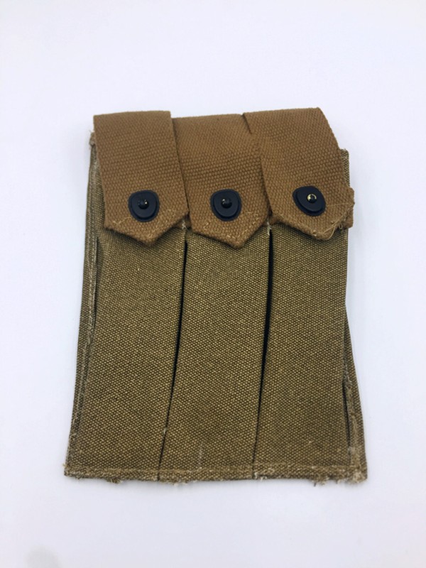 Reproduction WW2 US ARMY Military Thompson 3 Cells Magazine Pouch Mag Bag Khaki