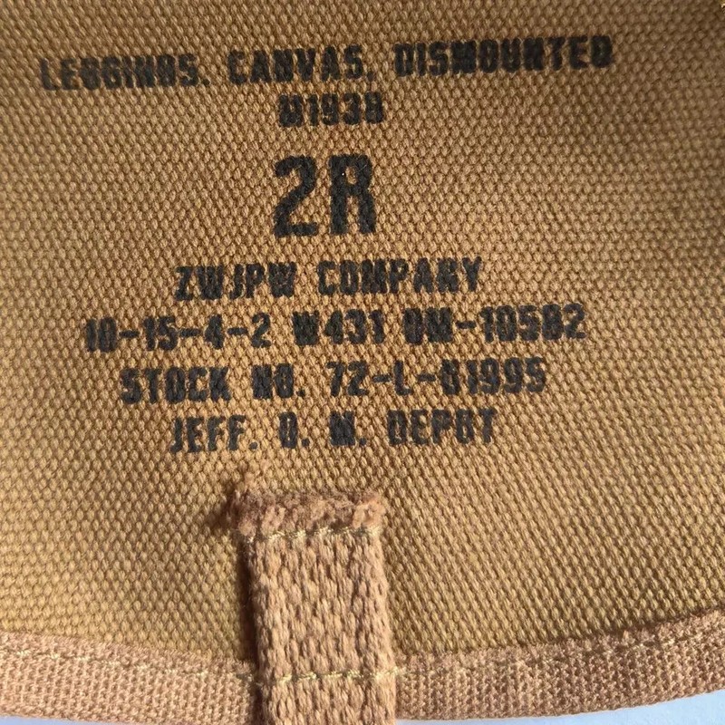 WW2 US ARMY M1938 CANVAS GAITERS WRAPPINGS LEGGINGS WWII MILITARY gallery