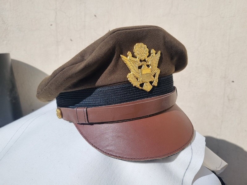 U.S. WWII Officer Visor Crusher Cap: Winter (OD Green)- All Size