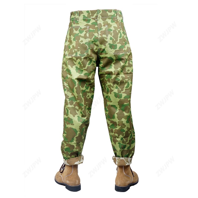 WWII US ARMY SOLIDER USMC PACIFIC CAMO COTTON REVERSIBLE Trousers Pants Size 32 gallery