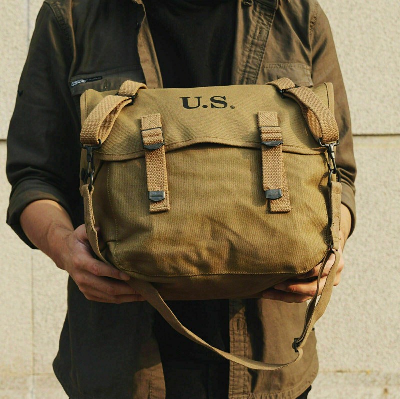 WWII WW2 US ARMY M1936 M36 MUSETTE FIELD BAG BACK PACK TOOL CANVAS HAVERSACK gallery
