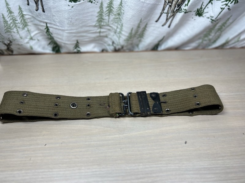 WWII US Army M1936 Pistol Web Belt – LT OD – Dtd 1943 – Up to 40” Waist –