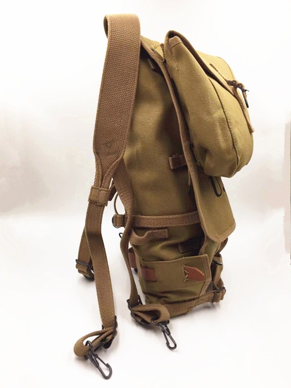 WWII WW2 US ARMY 1942 M1928 FIELD KNAPSACK BACKPACK & BELT COMBINATION SUIT gallery