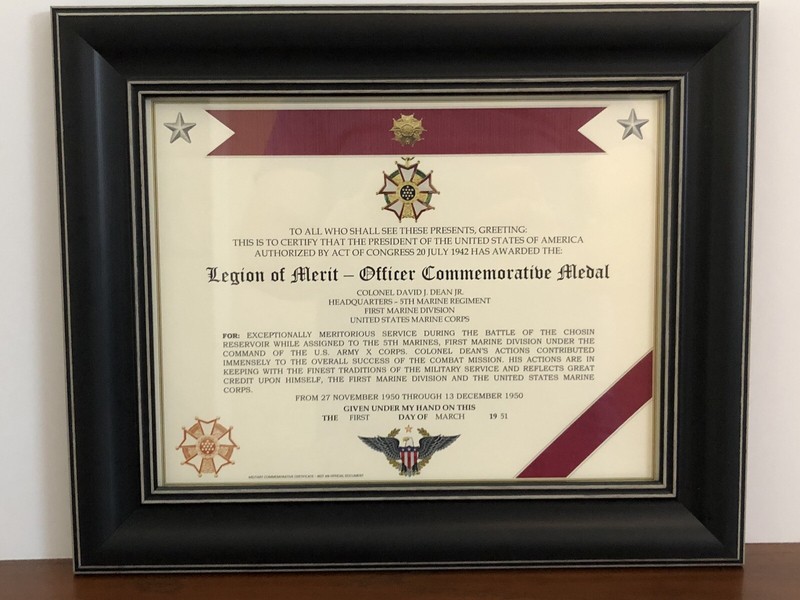 LEGION OF MERIT ~ OFFICER Commemorative Certificate ~ Type 1 w/Free Printing gallery